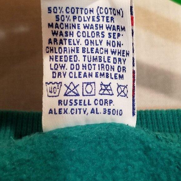 Vintage 80s Russell Athletic Mens Sweatshirt Teal Green XXL Crewneck USA - Picture 7 of 8
